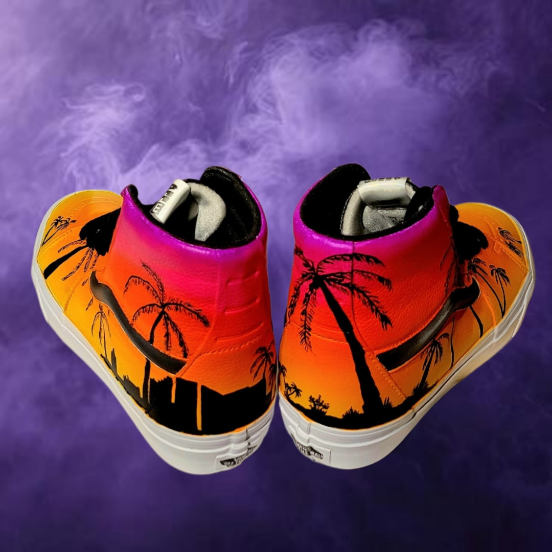 Custom Sunset Vans Sk8-Hi - Size 12 Men's