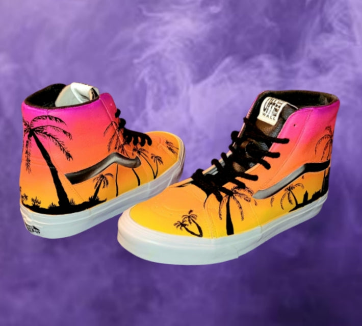 Custom Sunset Vans Sk8-Hi - Size 12 Men's
