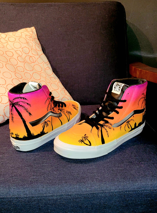 Custom Sunset Vans Sk8-Hi - Size 12 Men's