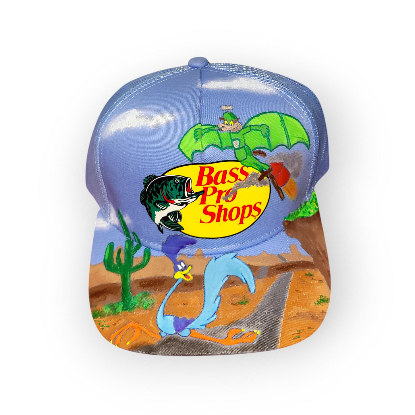 Custom Painted Road Runner BPS Trucker Cap