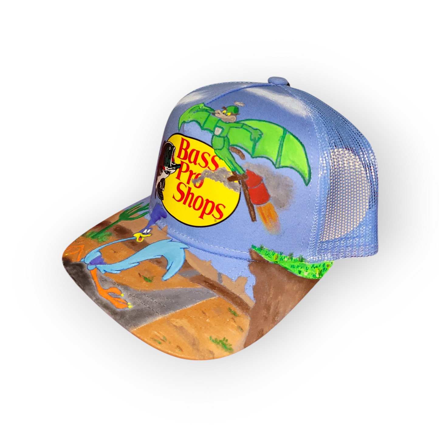 Custom Painted Road Runner BPS Trucker Cap