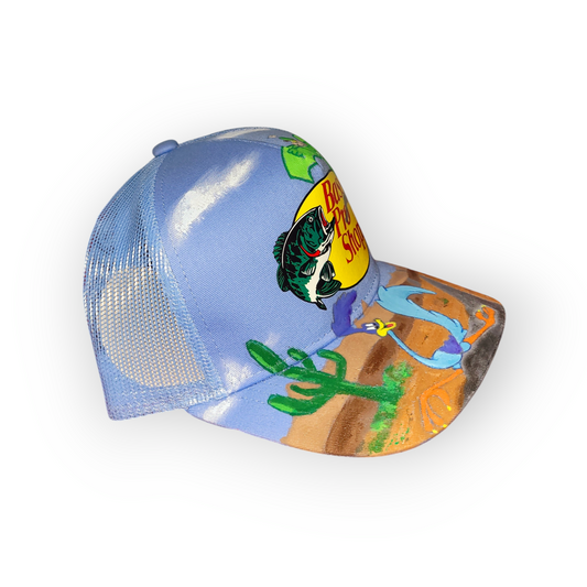 Custom Painted Road Runner BPS Trucker Cap