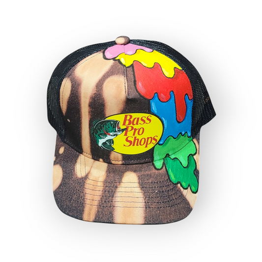 Custom Painted Cartoon Drip BPS Trucker Cap - Youth Size