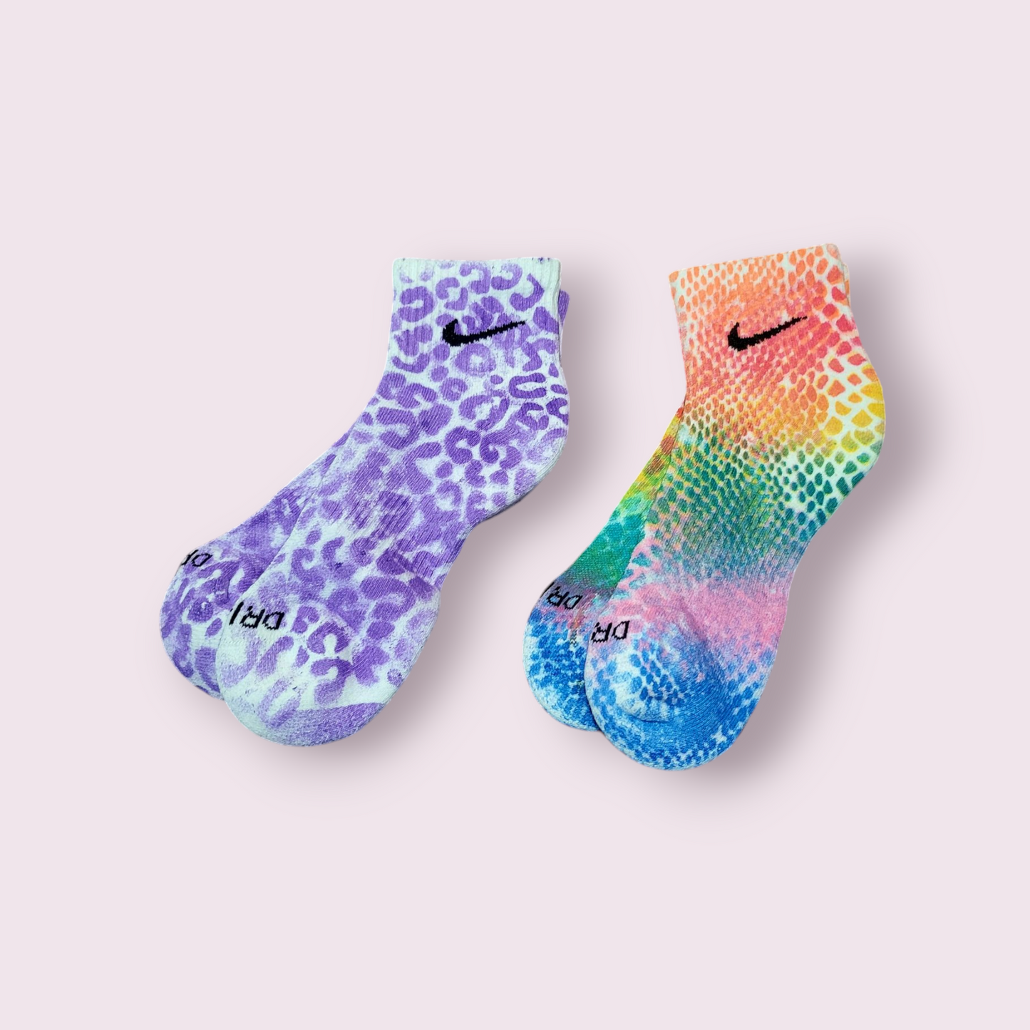 Custom Painted Patterned Nike Quarter Socks