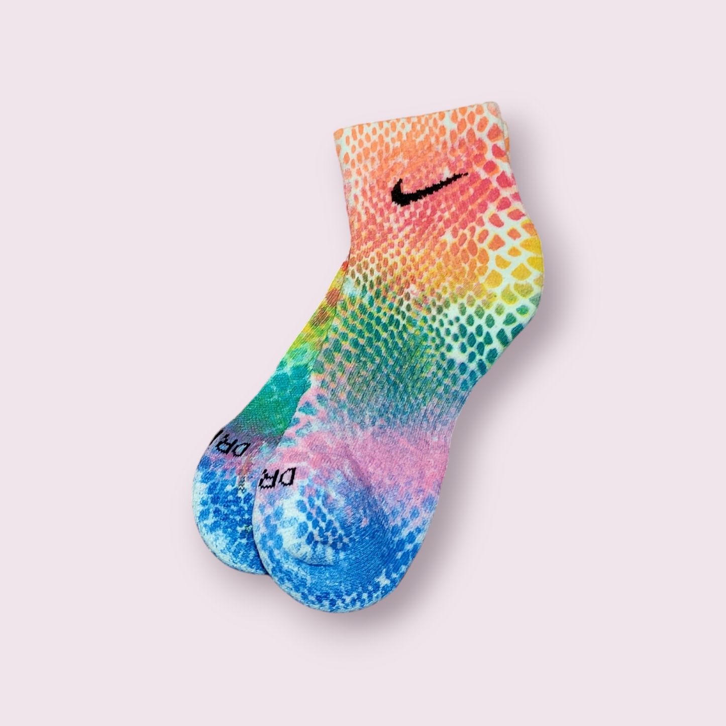 Custom Painted Patterned Nike Quarter Socks